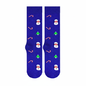 Breathable Floral Ankle Socks <b>Snowman</b> Sugar Cane Pattern Knitted Spandex for Casual Daily Use Winter Season One Fits All Body - Product Image 2