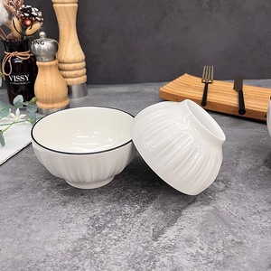 2025 4,5/6/8 pulgadas restaurante al por mayor Gran porcelana blanca fruta arroz postre sopa Ramen juego de cuencos de cerámica para Catering Seving - Product Image 3