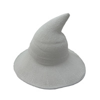 Sombrero de Bruja de Fieltro para Halloween, Plegable, Color Caramelo, de Algodón Tejido, para Decoración de Festivales, Fiestas, Cosplay, Sombrero de Mago