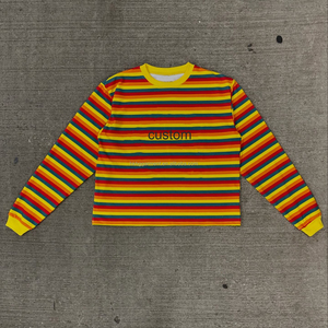 Polo Personalizado con Múltiples Rayas, Jersey de Manga Larga, Personalización de Alta Calidad, OEM y ODM, Ropa Urbana para Hombre - Product Image 1