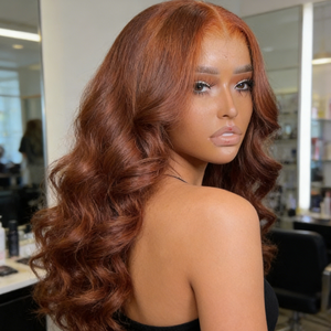 Perruque Lace Front HD Luxe en Cuivre Ondulé Gingembre, 100% <span class=keywords><strong>Cheveux</strong></span> Humains Vierges Remy, Pré-Pluckée avec Baby Hair, Vente en Gros - Product Image 3