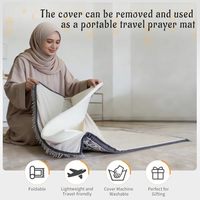 Tapis de prière musulman, tapis de prière 2-en-1 lavable en machine avec housse amovible, mousse épaisse rembourrée Janamaz Sajadah