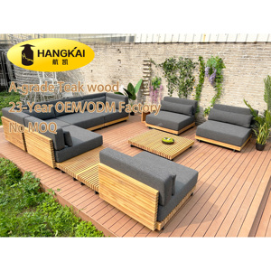 Hangkai teca/madera/muebles de madera hotel/Resort/rústico/Patio trasero/balcón/proyecto de sala de exposición patio/jardín/muebles de exterior conjunto de sofá - Product Image 1