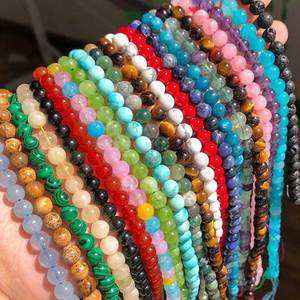 卸売 高品質 4/6/8/10/12mm 天然丸玉ビーズ ジュエリー ブレスレット ネックレス製作用 - Product Image 3