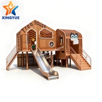 Parque Infantil de Acero Inoxidable con Temática de Búho, Tobogán de Percusión, Red de Escalada, para Campamentos, Resorts y Jardines de Infancia