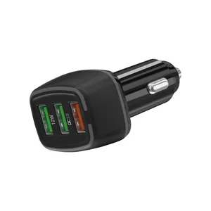 30Wカーアクセサリー電子充電器3in1 USBカーポータブル急速充電器、電話およびラップトップ用LEDライト付き