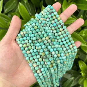 Natural Peru Turquoise 6mm 8mm 10mm A+ Smooth Round Loose Beads For Making Jewelry DIY Necklace Bracelet Free shipping Wholesale