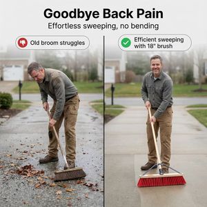 Balai à pousser professionnel de 18 pouces pour l'extérieur, brosse de rue robuste avec support en acier pour les entrepreneurs et les travaux de bricolage à domicile et au jardin - Product Image 2