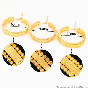 Ayong moda takı bileklik yüzük setleri lüks Dubai 21k altın kaplama açık altın boncuk takı setleri kadınlar düğün parti için - Product Image 6