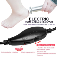 Appareil de soin des pieds ergonomique pour éliminer les callosités, avec disques de ponçage remplaçables, pour peaux mortes et callosités, nettoyage facile, robuste, avec cordon