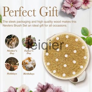 Cepillo corporal de cerdas de jabalí natural con logotipo personalizado Cepillo de masaje desmontable para cepillado en seco Exfoliar y deshacerse de la celulitis - Product Image 6