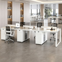 Meubles de bureau de conception moderne, dimensions standard de qualité, double face, bureau, poste de travail pour 2 à 6 personnes, bureau d'ordinateur de bureau.