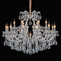 Lustre traditionnel Maria Theresa en cristal de luxe, décoration de mariage, argent, lumières suspendues pour hall d'hôtel