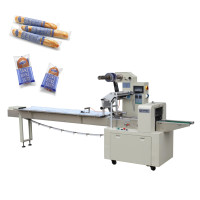 Machine d'emballage de nouilles instantanées, flux de croissant, barre de chocolat alimentaire, gâteau, biscuits