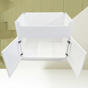 Rénovation de la cuisine modulaire américaine Armoire de cuisine RTA en stock Usine-Prix direct Armoire d'évier à base de bois blanc pour la cuisine - Product Image 1