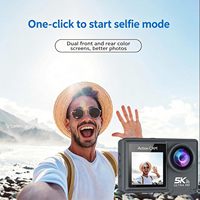 Kamera Aksi Olahraga Ausek Best 5K 30FPS 4K 60FPS Layar Ganda Sentuh Selfie WiFi Tahan Air 30M Stabilisasi Kamera Vlogging