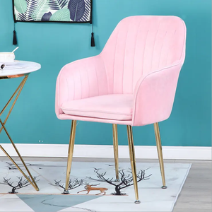Meubles de maison de style nordique chaises de salon en velours pieds dorés chaises de salle à manger chaises de salon scandinaves - Product Image 2