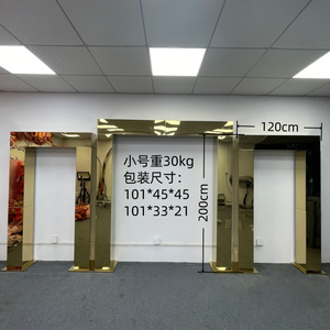 Vàng Đám Cưới Vòm Khung Nền Thép Không Gỉ Giai Đoạn <span class=keywords><strong>Backdrop</strong></span> Với Hoa Nhân Tạo Cho Đám Cưới Dàn - Product Image 5