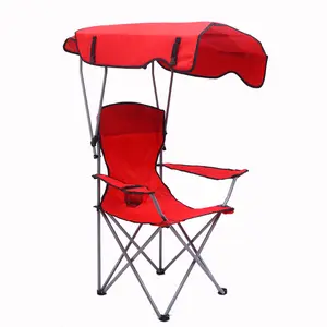 Venta al por mayor barato portátil plegable camping pesca picnic al aire libre sillas de playa con paraguas de campamento
