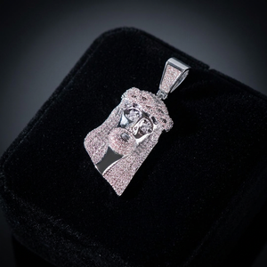 Pendentif Jésus Iced Out en Moissanite, Collier Chaîne en Argent Tressé, Bijoux Hip Hop pour Hommes - Product Image 3