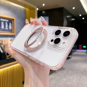 เคสโทรศัพท์ใสหรูหราแบบ 360 องศา °   ขาตั้งหมุนได้สำหรับ iPhone 16 Pro Max 15 14 13 สำหรับผู้ชายและผู้หญิง - Product Image 2