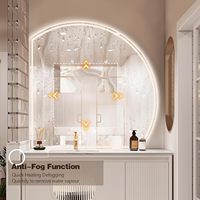Miroir de maquillage LED intelligent sans cadre, anti-buée, personnalisé, de forme irrégulière, pour salles de bain d'appartements et salons