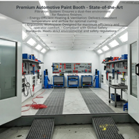 Cabine de peinture avec brûleur diesel Riello, chauffage 80°C, puissance 18 kW, pour peinture automobile et peinture à base d'eau, usage industriel pour meubles