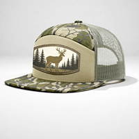 Casquettes de baseball 7 panneaux en coton 100% camouflage de haute qualité avec impression personnalisée, broderie en cuir et patch tissé, modèles Snapback, Trucker et HATS en maille