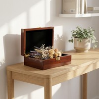 Boîte de présentation en bois de pin Landy avec fenêtre transparente, poignée en cuir, logo personnalisé, emballage cadeau, boîte de rangement, vente en gros