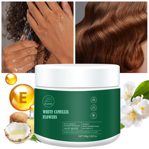 ROZINO Masque Capillaire Hydratant Profond à la Camélia Blanche Répare les Cheveux Abîmés Lisse les Frisotis Brillance Nourrissante Soin Traitant - Product Image 2