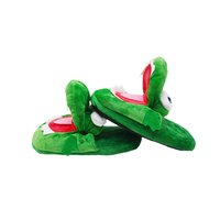 Pantoufles en peluche crocodile amusantes personnalisées en gros, pantoufles d'intérieur en forme d'animal de dessin animé avec semelle épaisse pour enfants et adultes