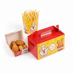 Tùy Chỉnh Giấy <span class=keywords><strong>Gable</strong></span> Hộp Hàn Quốc Gà Chiên Hộp Takeaway Thực Phẩm Hộp Các Tông Cho Gà Chiên Bao Bì Với Xử Lý - Product Image 5