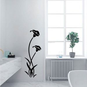 Sticker mural 3D en acrylique effet miroir Morning Glory - Décoration florale auto-adhésive pour salon, chambre et bureau - Product Image 6