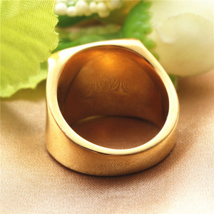 Men's <b>Cross</b> <b>Ring</b> Titanium Steel Enamel Red Gold Plated Punk Style Fashion Jewelry Gift - Product Image 3