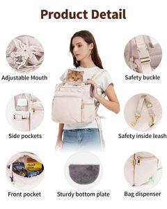 Secure and Comfortable Pet <b>Carrier</b> <b>Backpack</b> with Multiple Storage Pockets - Product Image 5