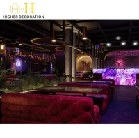 Décor de boîte de nuit moderne Design d'intérieur de boîte de nuit en bois et métal Ensembles de meubles de bar écologiques avec lumière LED