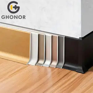 Decorative Foshan 60mm 80mm 100mm 120mm Aluminium Metal Wall Edge Skirting Base Board Profile Tile Trim Protector Baseboard