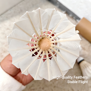 ลูกขนไก่แบดมินตันเกรด <span class=keywords><strong>3</strong></span> ขนเป็ดแท้ แพ็ค 12 ลูก บินเสถียร เหมาะสำหรับฝึกซ้อมกีฬาในร่มและกลางแจ้ง - Product Image 4