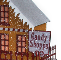 Modèle de maison de village en papier populaire 2026, maison de bonbons, magasin, décoration de Noël familiale, mini jouet de construction, cadeau très vendu, ornement