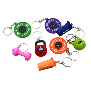 ZP-Custom 3D Anime Rubber Alloy Keychains with Mini Barbell Dumbbell Design, Waterproof DIY Gifts for Fitness & Anime Fans