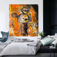 Peinture abstraite peinte à la main pure éclaboussures acrylique grande toile bleue art mural peinture à l'huile abstraite