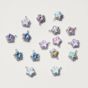 Colgantes de estrella de circonita chapados en aleación de zinc para la fabricación de pendientes, componentes de joyería DIY GJ178 - Product Image 4