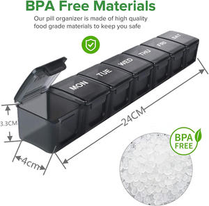 Organizer pil 7 hari kotak obat harian kotak pil mingguan Dispenser obat hari pengatur untuk pasokan promosi harian - Product Image 4