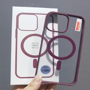 Funda de teléfono acrílica de TPU transparente de lujo para <span class=keywords><strong>iPhone</strong></span> 16 16Pro 15 con función de carga magnética y cubierta de protección - Product Image 2