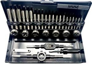 2025 32 cái/bộ M6 ~ M18 UNC UNF BSP công cụ kết hợp thép Vàng Hướng dẫn sử dụng và chết tap cờ lê thiết lập với hộp màu xám - Product Image 2