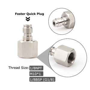 Paintball PCP Foster <strong>Quick</strong> Disconnect Fill Nipple 8MM <strong>Quick</strong> <strong>Coupler</strong> Plug Female Thread 1/8NPT&amp;1/8BSP&amp;M10*1 - Product Image 2