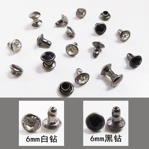Tubular <b>Rivet</b> Studs 8mm Rhinestone Apparel Accessories For <b>Clothing</b> Decor Durable Modern Style Copper Plated - Product Image 3