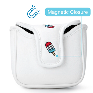 Housse de putter mallet carrée magnétique personnalisée en cuir PU brodé, motif crème glacée, pour le golf - Product Image 2