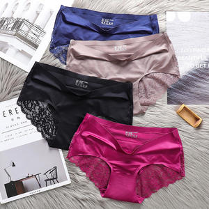 Nouvelles culottes pour femmes, <span class=keywords><strong>taille</strong></span> plus, <span class=keywords><strong>taille</strong></span> <span class=keywords><strong>basse</strong></span>, ultra-fines, en dentelle satinée, base en tissu, dentelle délicate, texture douce, respirantes - Product Image 1