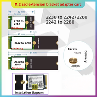 Braket Ekstensi SSD M.2 MVNE NGFF 2230 hingga 2242 hingga 2280